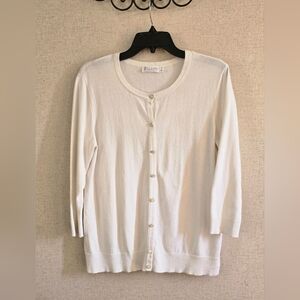 Women's Zara White Cardigan Sweater - Size XL